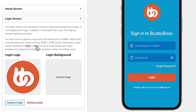 WordPress网站转换成了移动应用——以下是我学到的经验 add-logo-and-background-to-app-login-screen-120251114_ -51