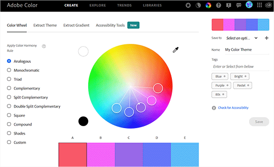 如何为您的 WordPress 网站选择完美的配色方案 adobe-color-cc20251114_ -3