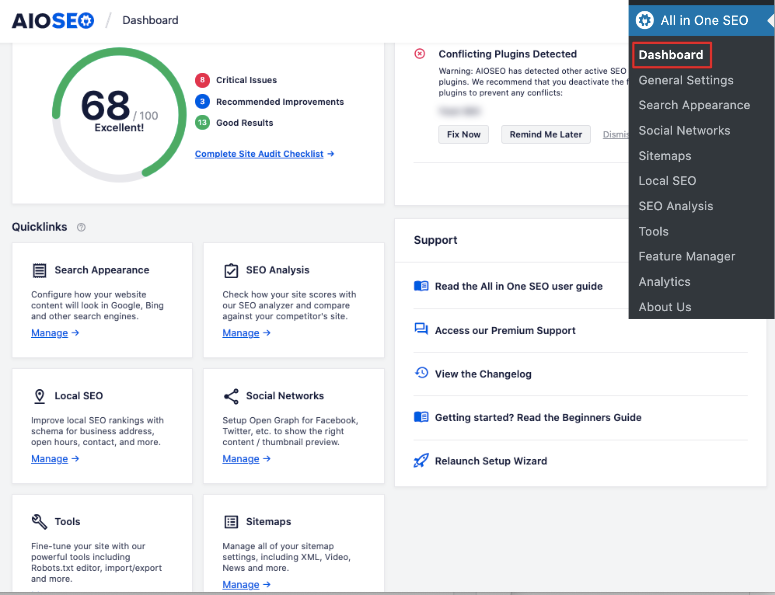 2025 年 45+ 款最佳 WordPress 插件 allinoneseo-dashboard20251118_ -8
