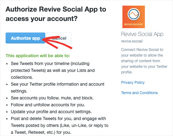 Revive Old Posts 的评测:它真的能提升互动率和流量吗？ authorize-app-in-revive-old-posts20251119_ -12