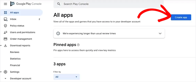 WordPress网站转换成了移动应用——以下是我学到的经验 click-create-app-in-google-play-console20251114_ -22