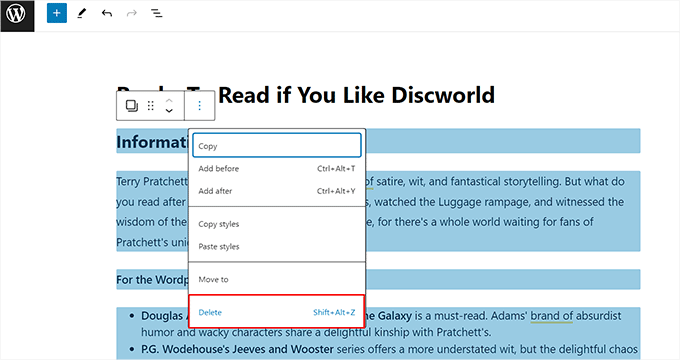 如何在 WordPress 中移除区块（4 种简单方法） delete-multiple-blocks-in-wordpress20251114_ -2