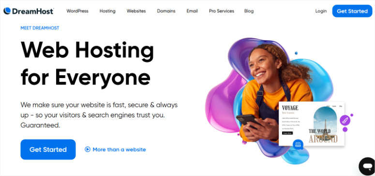 十大最佳 WordPress 主机公司（真实评价，绝无虚假） dreamhost-homepage20251121_-1 -10