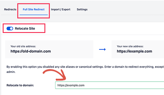 如何轻松将 WordPress 迁移到新域名（而不损失 SEO） fullsiteredirect20251108_ -19