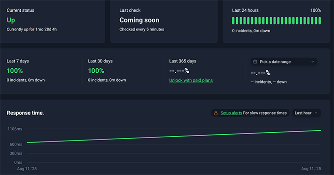 2025 年最佳 WooCommerce 主机：12 款已测试，6 款推荐 kinsta-uptime-test20251108_ -59