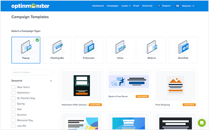 2025 年 5 款最佳 WordPress 弹出窗口插件（性能对比） omcampaignsetup20251107_ -3