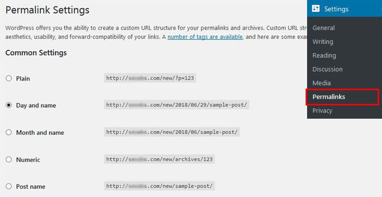 如何从 Wix 切换到 WordPress（分步指南） permalinksstructure20251123_ -17
