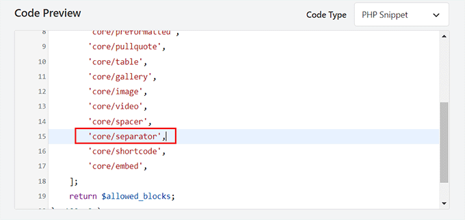 如何在 WordPress 中移除区块（4 种简单方法） remove-seperator-block-name-from-the-list20251114_ -9
