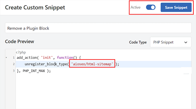 如何在 WordPress 中移除区块（4 种简单方法） save-snippet-for-removing-plugin-block20251114_ -18