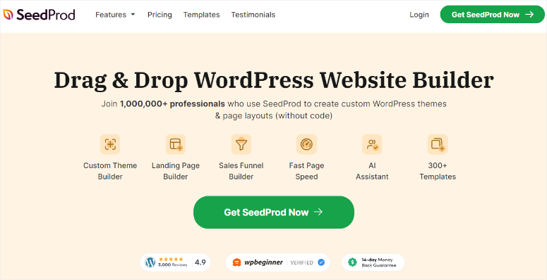2025 年 45+ 款最佳 WordPress 插件 seedprod-homepage20251118_ -5