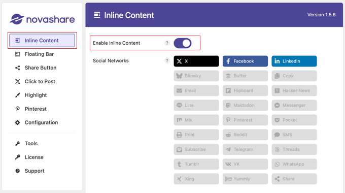 如何在 WordPress 中添加社交分享按钮（4 种简单方法） socialshare-novashare-inline-content120251114_ -4