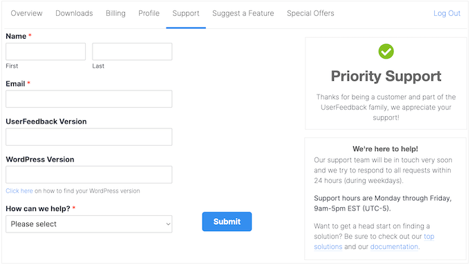 UserFeedback 评测:它是否是适合您的调查插件? userfeedback-support-portal20251114_ -31 UserFeedback 评测:它是否是适合您的调查插件? userfeedback-support-portal20251114_ -31