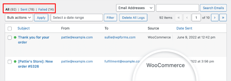 WP Mail SMTP 评测：WordPress 最佳 SMTP 插件 wp-mail-woocommerce-email-logs20251119_ -15