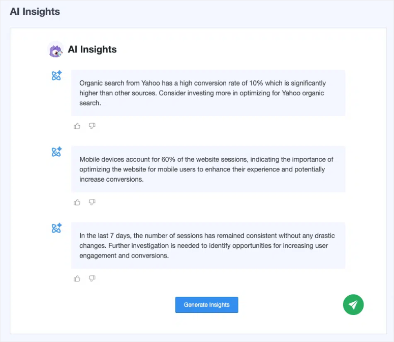 如何利用人工智能优化页面SEO（我的完整五步指南） monsterinsights-ai-insights-example20251201_ -18