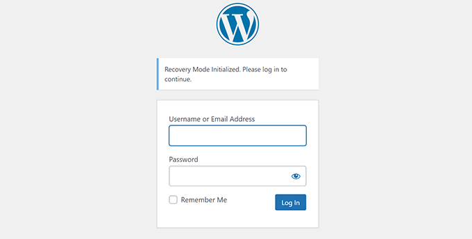 如何修复 WordPress 中的严重错误(分步指南) recoverymode-login20251201_ -9 如何修复 WordPress 中的严重错误(分步指南) recoverymode-login20251201_ -9