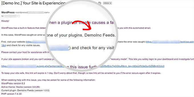 如何修复 WordPress 中的严重错误(分步指南) wp-recovery-mode-email20251201_ -3 如何修复 WordPress 中的严重错误(分步指南) wp-recovery-mode-email20251201_ -3